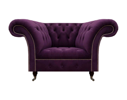 Design Lila Sessel Luxus Wohnzimmer Chesterfield Möbel Polstermöbel