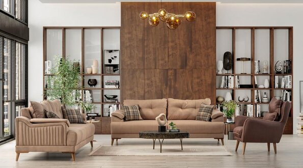 Komfortable Sofagarnitur 3+3+1 Gemütliche und Stilvolle Wohnzimmercouch