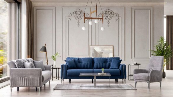 Komfortable Sofagarnitur 3+3+1 Elegantes Design für stilvollen Wohnkomfort