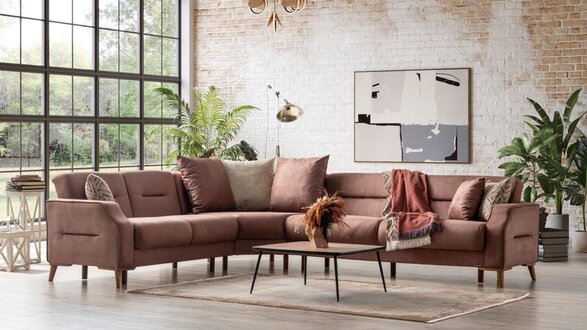 Stilvolles Ecksofa L-Form Modernes Luxus Sofagarnitur Stoffgarnitur Polsterset