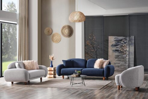Sofa 3-Sitzer Couch Sitzgruppe Sessel Sofa-Set Wohnzimmergarnitur 3tlg Garnitur