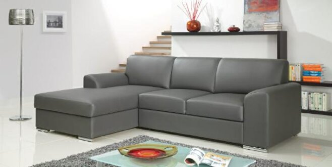 ECKSOFA TEXTIL POLSTER STOFFSOFA MIT BETTFUNKTION OSLO FH