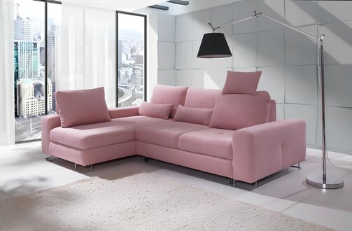 Ecksofa Wohnlandschaft Polster mit Bettfunktion Sofa Ecksofa Couch Ecke Garnitur