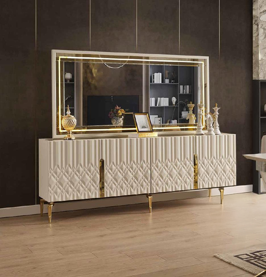Sideboard Kommode mit Spiegel Sideboards Holz Kommoden Möbel 2tlg Sofort