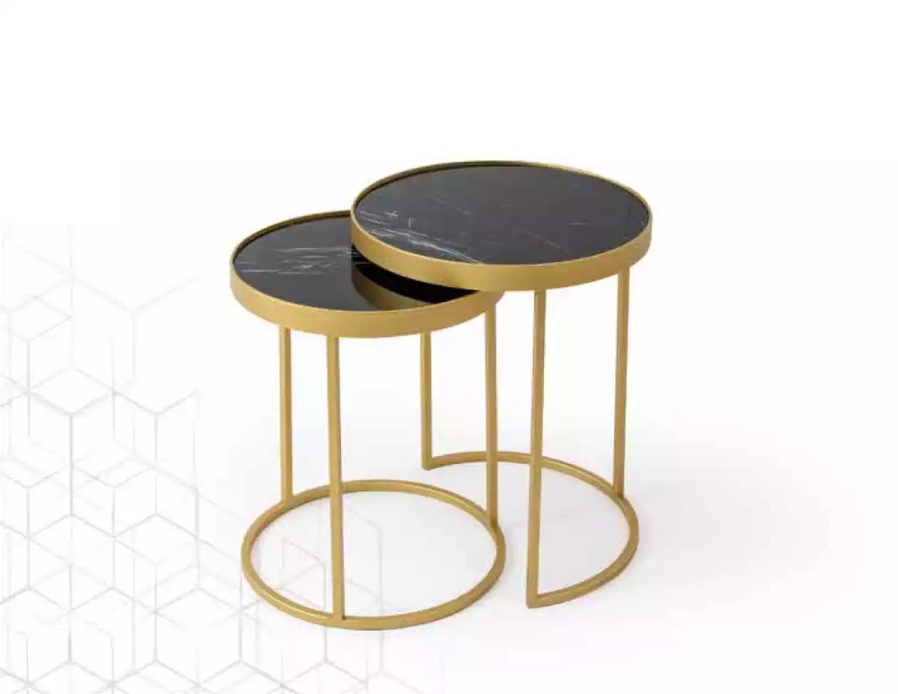 Beistelltisch gold Wohnzimmer Möbel Material Edelstahl Design Sofort