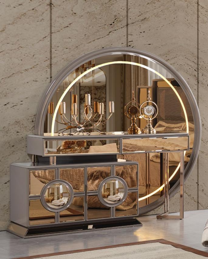 Schminktisch Kosmetiktisch Frisiertisch Frisierkommode Gold Holz Luxus Sofort