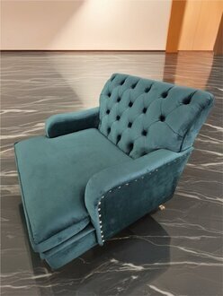 Designer Sessel Wohnzimmer Möbel Chesterfield Sessel Grün Textil Sofort