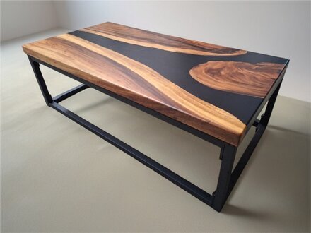Luxus Exklusive Couchtisch Epoxid Harz Tisch Matt Schwarz Tische Holz Sofort