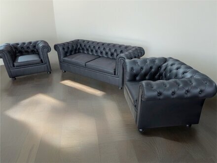 Chesterfield Set Einrichtung Möbel Sitzgarnitur Couch Sofa Couchen 3+1+1 Sofort