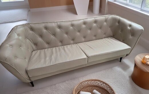 3 Sitzer Beige Couch Polster Sofa Couchen Dreisitzer Echtleder Sofort