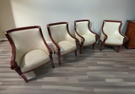 4x Sessel 1 Sitzer Designer Lehn Stuhl Fernseh Polster Sofort