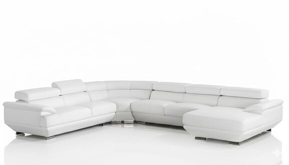 Design Ecksofa Leder Sofa Couch Wohnlandschaft U-Form Sofa Sofort