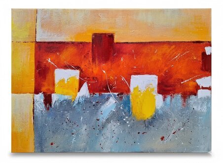 Modernes abstraktes Ölbild, sorgfältig von Hand auf Leinwand gefertigt Sofort