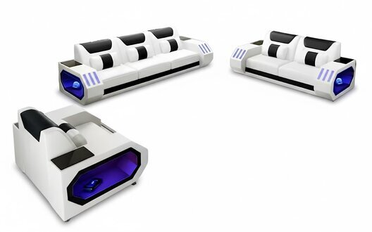 Sofagarnitur 321 Sitzer Modernes Sofa Ledersofa Designer Wohnlandschaft Sofort