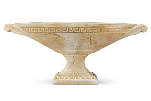 Beige Gold Vasen Dekorative Figur Antik Still Oval Form Dekorative Sofort