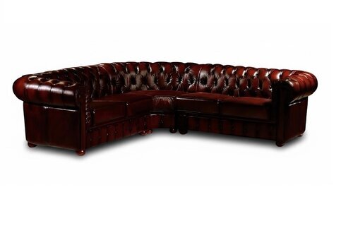 Chesterfield Ledersofa Ecksofa Sofa Polster Eck Sitz Garnitur 100% Leder Sofort