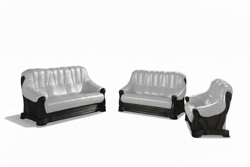 Klassisch Ledersofa Couch Sofagarnitur 3+1+1 Sitzer Italienisches Leder Sofort