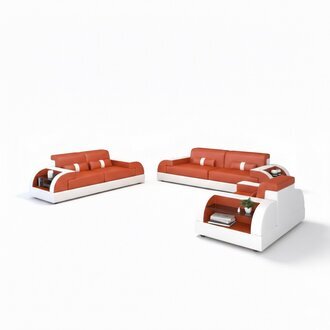 Modern Sofagarnitur 3+2+1 Couch Kunstleder Sitz Garnitur Design Sofas Sofort