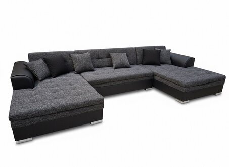 Klassisch Design Ecksofa Vento Bettfunktion Couch Leder Polster Textil Sofort