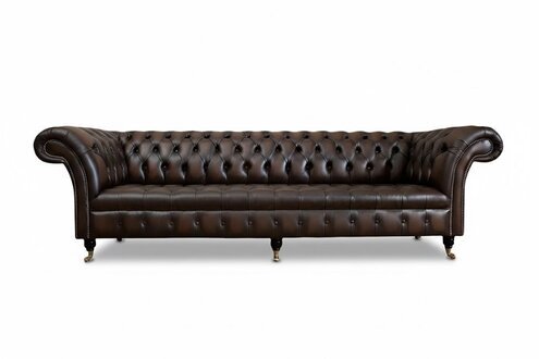 XXL Big Wohnzimmer Couch Chesterfield 4 Sitzer Sofa Couchen 100% Leder Sofort