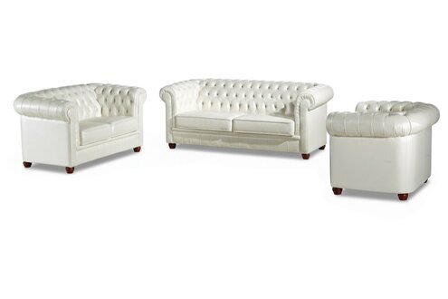 Edle Designer Polster Couch Luxus Chesterfield Sitz Garnituren 100% Leder Sofort