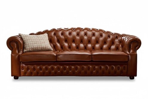 Desiger Chesterfield Sofagarnitur Leder Braun 4 - Sitzer XXL Couch Sofort