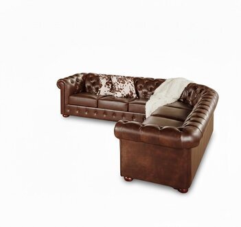 Chesterfield Ecksofa 3-E-3 Sofa Couchen Couch Sofas Sitz Kunstleder Sofort