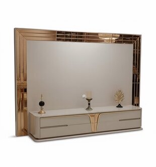 Wohnwand TV Wand Holz Modern Stil Regal Wohnzimmer Möbel Schrank Ständer Sofort