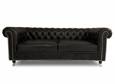 Chesterfield Design Luxus Polster Sofa Couch 3 Sitzer Echtleder Sofa Sofort