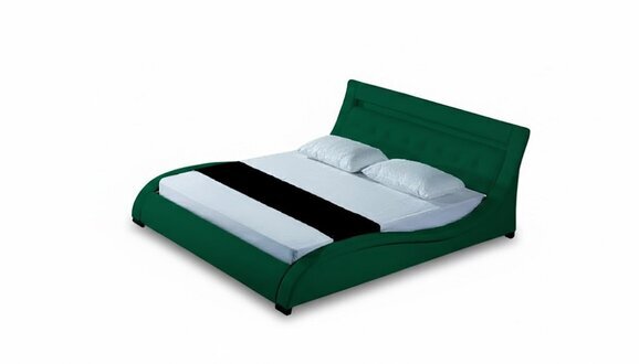 Elegantes Bett aus Lederpolster mit Beleuchtung ideal für Schlafzimmer Sofort