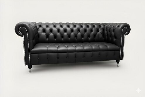 Chesterfield 3 Sitzer Design Couch Sofa Polster Sitz Sofas 100% Leder Sofort