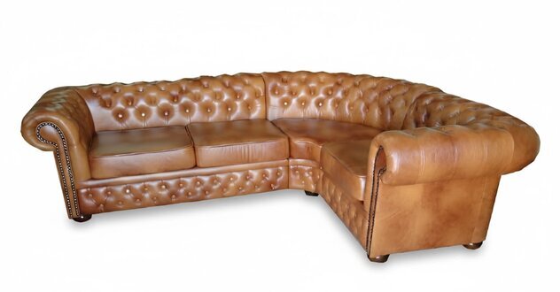 Ledersofa Ecksofa Chesterfield Eckcouch Sofa Couch Polster Eck 100% Leder Sofort