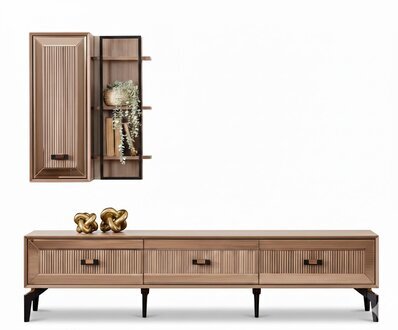 Garnitur TV Ständer Schrank RTV Lowboard Wohnzimmer Regale Holz Sofort