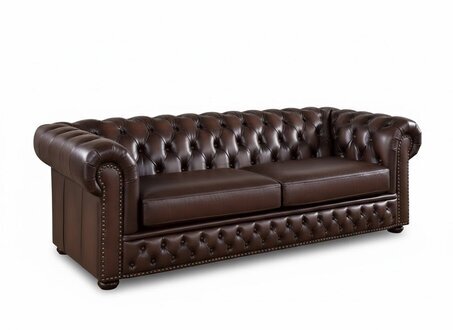 Chesterfield design luxus Sofa Polster garnitur Leder 3 Sitzer 100% Leder Sofort