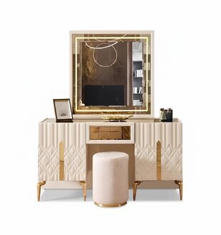 Modern Schminktisch Beige Schlafzimmer Möbel Schminktisch mit Spiegel Sofort