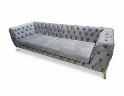 Dreisitzer Sofa Luxus Grau Chesterfield 3 Sitzer Couches Grau Sofas Samt Sofort