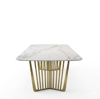 Moderner Esstisch aus Metall, elegant und luxuriös für Ihr Esszimmer Sofort