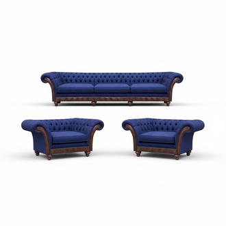 Designer Wohnzimmer Chesterfield Couchgarnitur Luxus Sofas Sessel 3tlg Sofort