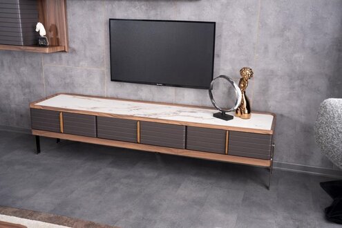 Wohnwand Sideboard TV Ständer RTV Lowboard Wandschrank Wandregal Weiß