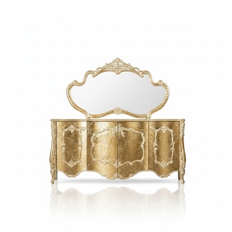 Anrichte Spiegel Luxus Gruppe Kommode Garnitur Kommoden Schrank Gold Sofort