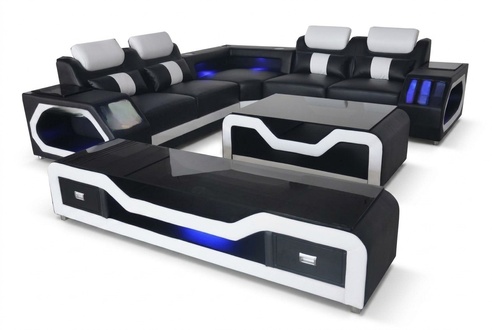 Moderne Ledersofa Wohnlandschaft L Form Sofa Couch Sound - USB - Bluethooth Neu Sofort