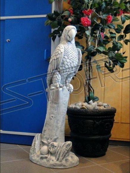 Garten Dekoration Papagei Terrasse Stein Figuren Figur Deko Statue