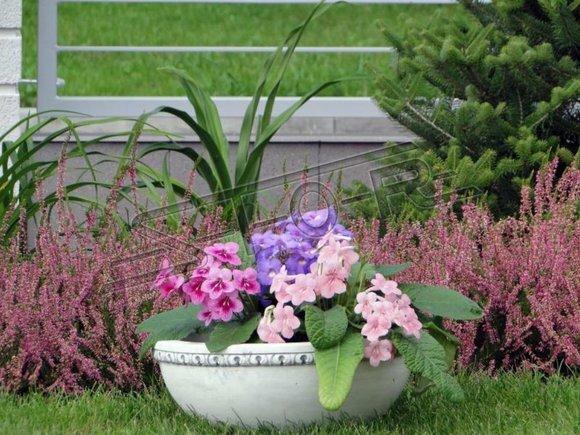 Blumenkorb Blumen Vase Gefäss Garten Terrasse Dekoration Statue