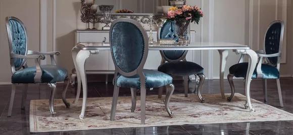 Esszimmer Tisch Garnitur Klassische Stuhl 4x Stühle 5tlg. Set Sitzgruppe