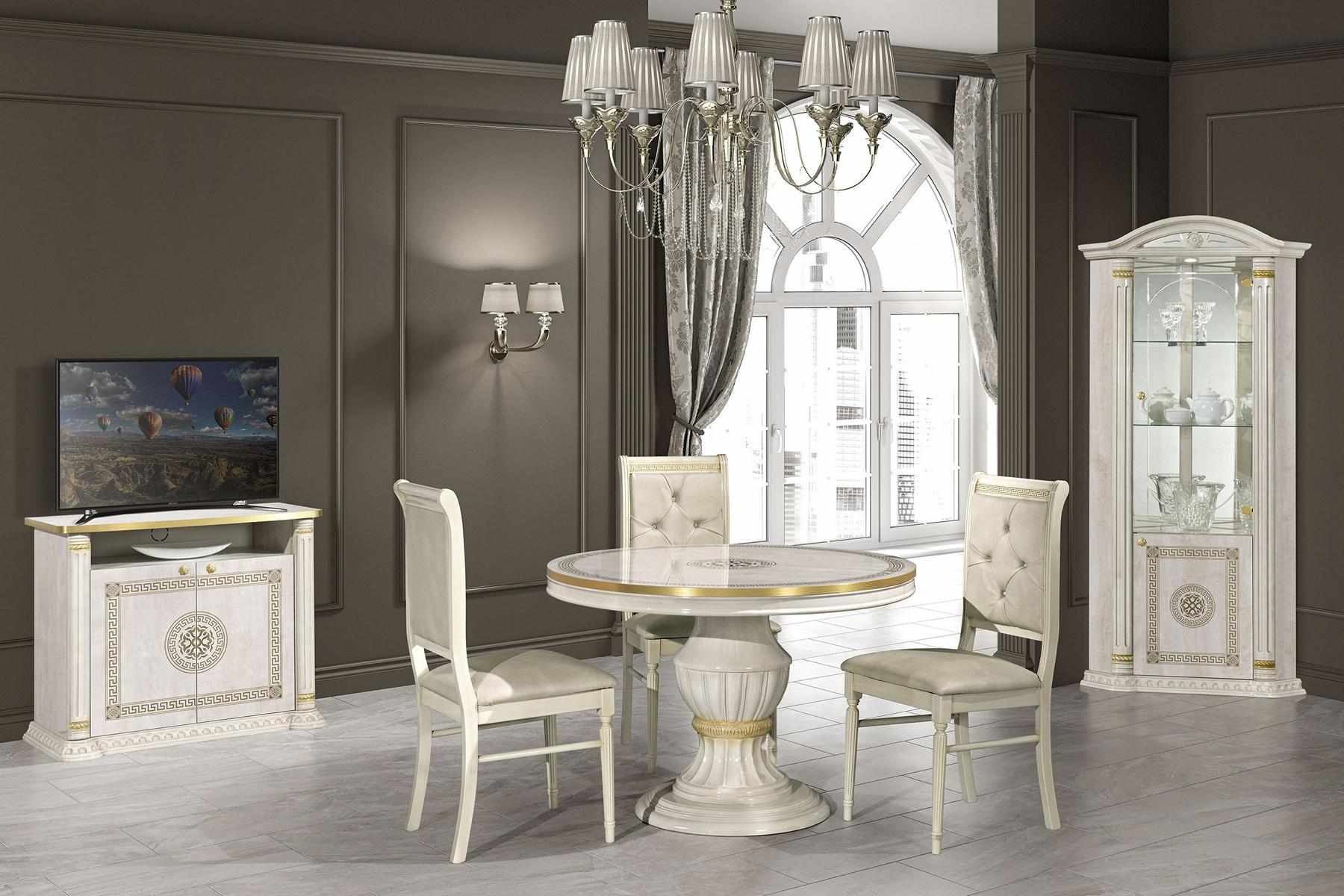 Esszimmer Esstisch Stuhl RTV Eckvitrine Gruppe Garnitut Holz Tisch Set 6tlg.
