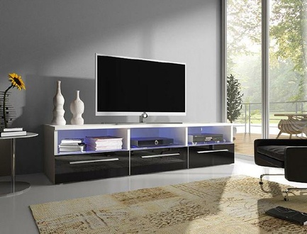 TV Led Fernsehschrank rtv sideboard Fernseh Wand Hochglanz Lowboard