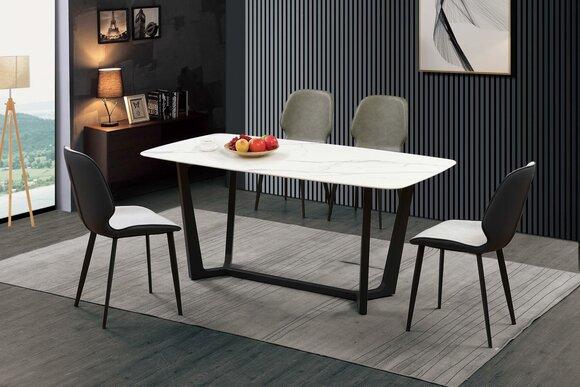 Säulen Tisch Luxus Tische Esszimmer Möbel Komplette Garnitur 5 tlg. Set