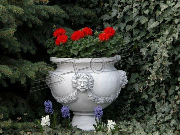 Design Blumentopf Top Pflanz Kübel Gefäß Töpfe Figur Gesicht Skulptur