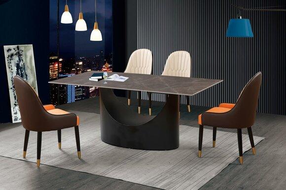 Klassische Luxus Esszimmer Möbel Essgarnitur Lehnstuhl Tisch Gruppe 5tlg. Set,