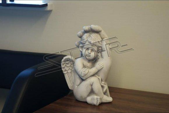 Grabengel Kreuz Grab Deko Grabschmuck Stein Dekoration Statue